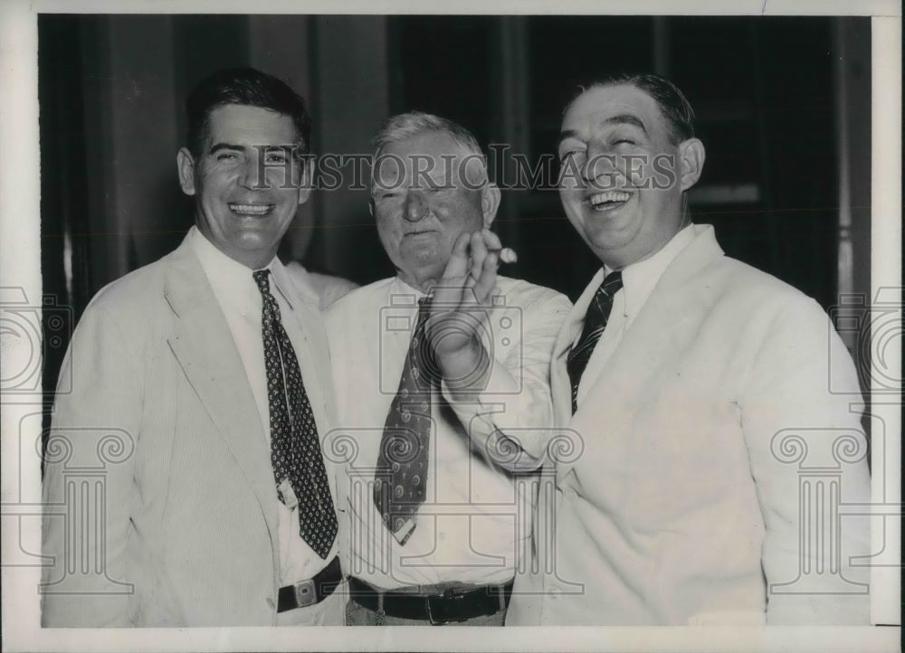 1937 Press Photo John Nance Garner with Earl Wiseman R.L Montgomery