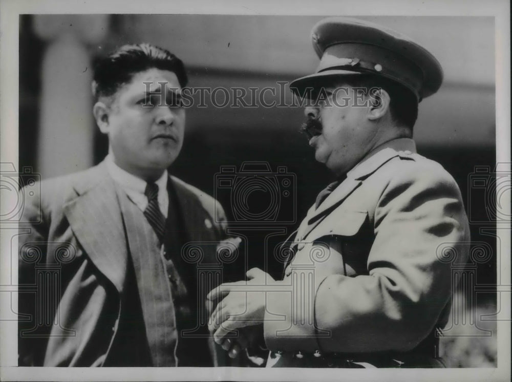 1938 Press Photo Juan Soria Urias ask Gen. Genovevo Rivas Guillen Join Cedillo- Historic Images