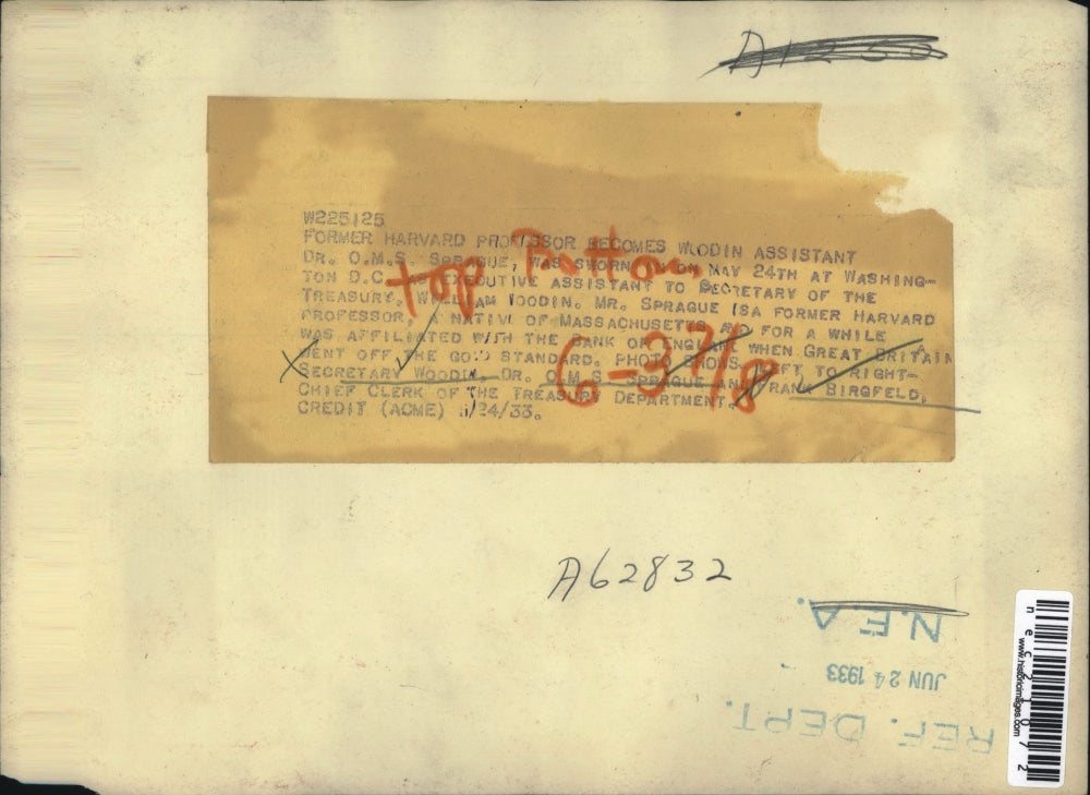 1933 Press Photo Former Harvard Professor Welcomes Woodin Assistant