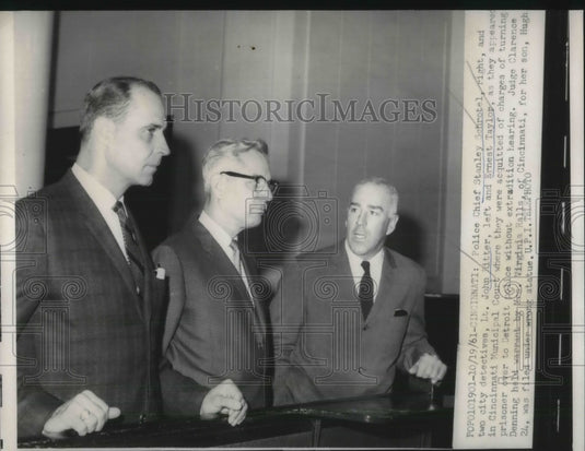 1961 Press Photo Police Chief Stanley Schrotel & Dets John Ritter, Ernest Taylor