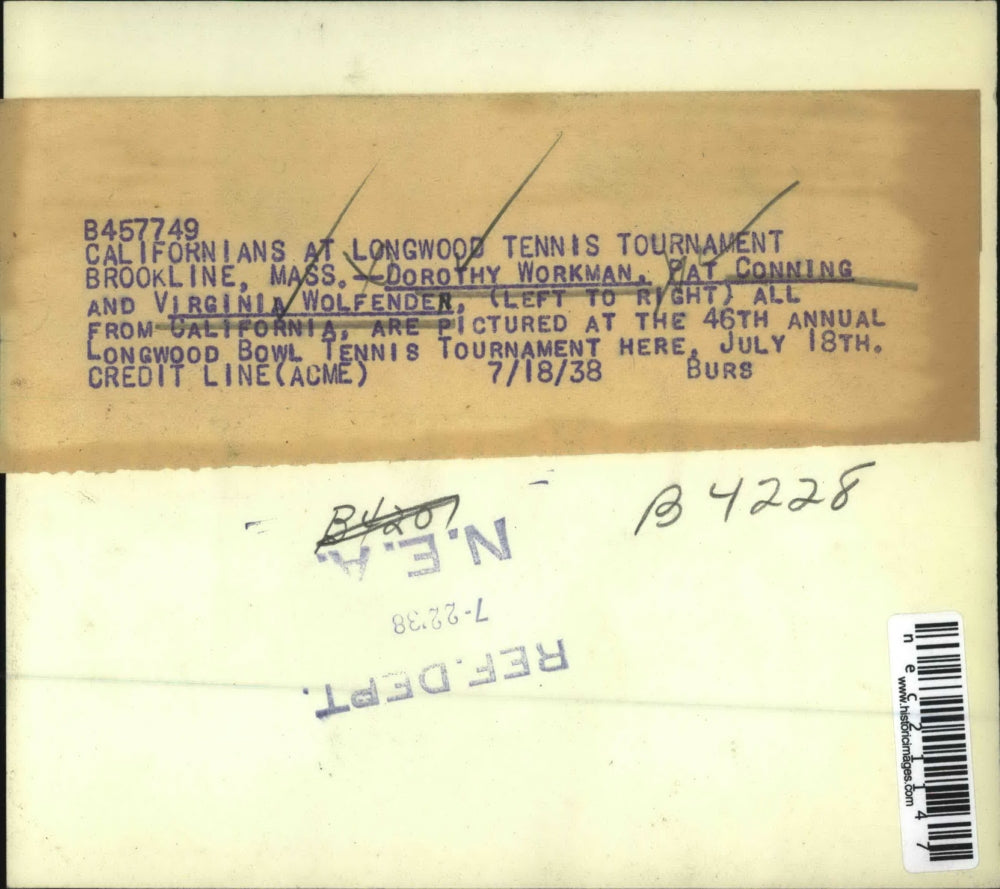 1938 Press Photo Dorothy Workman, Pat Conning & Virginia Wolfender at Tournament