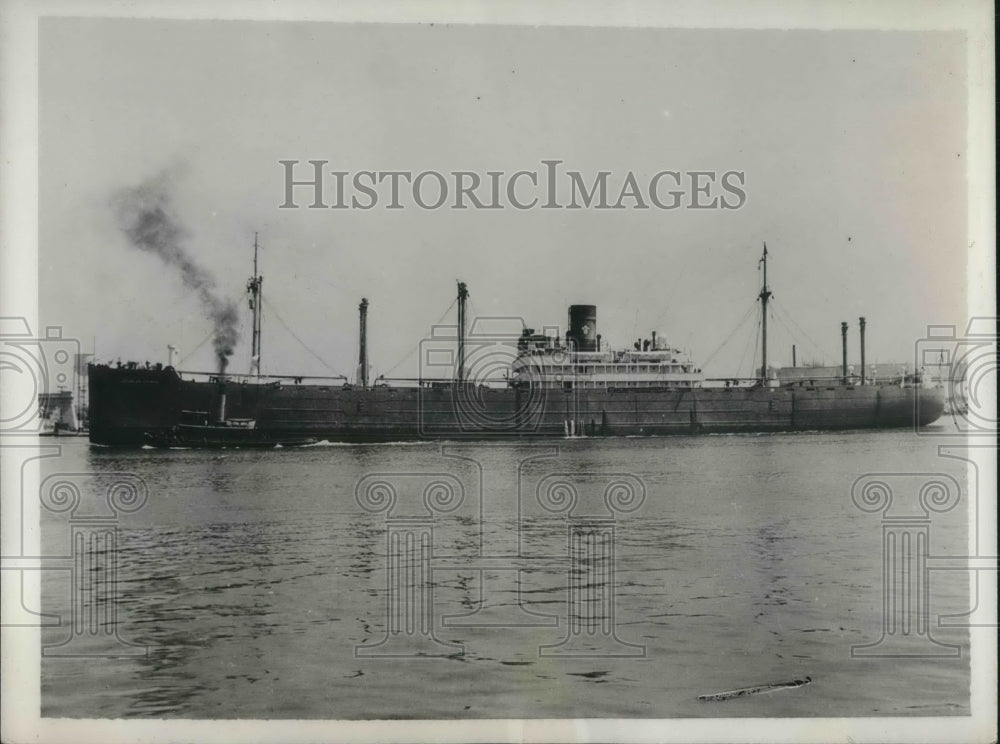 1932 Press Photo Crippled Navy Boat Javanese Prince After Accident
