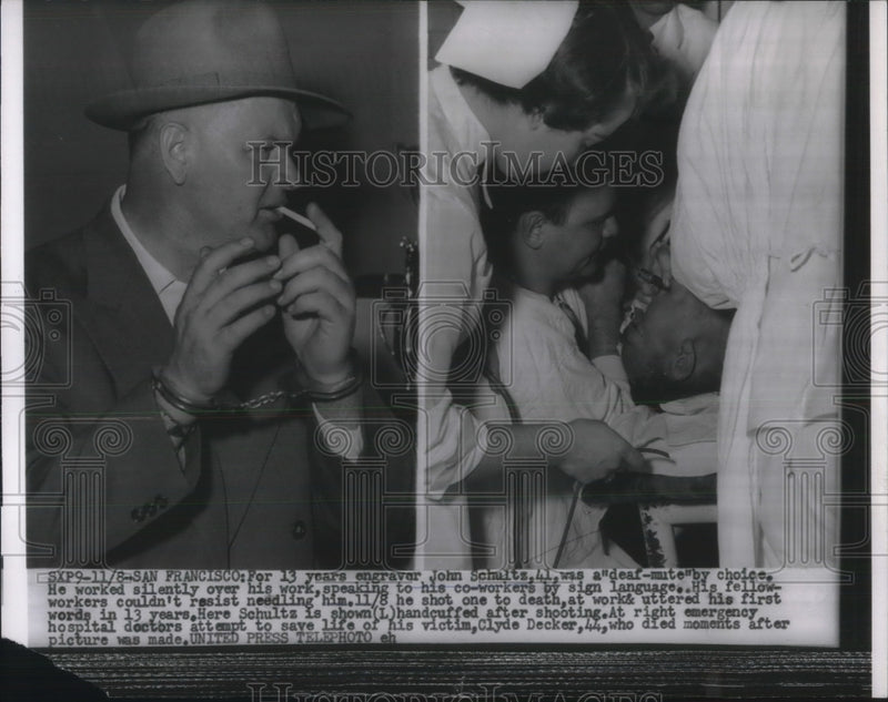 Load image into Gallery viewer, 1954 Press Photo Deaf Mute John Schultz Killed Bullying Co-Worker Clyde Decker
