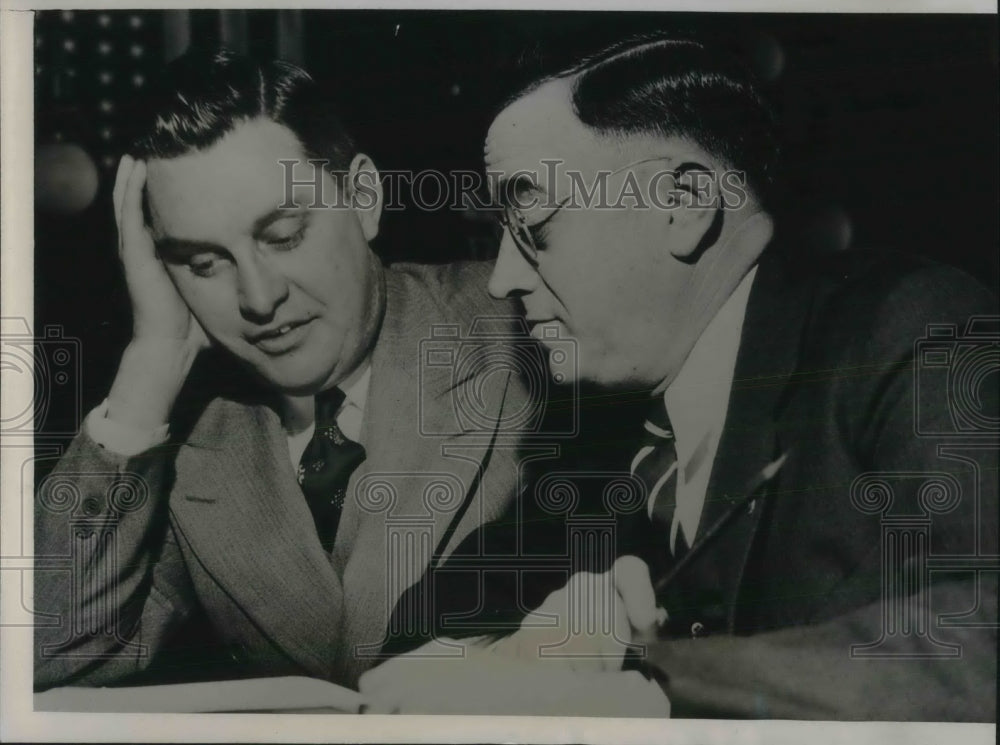 1938 Press Photo John Cassidy Atty Rayburn Russell two prosecutors - Historic Images