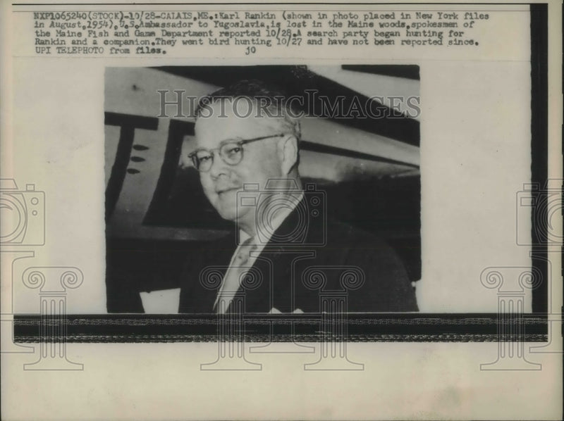 Load image into Gallery viewer, 1958 Press Photo Karl Rankin US Ambassador To Yugoslavia Disappeared In Woods
