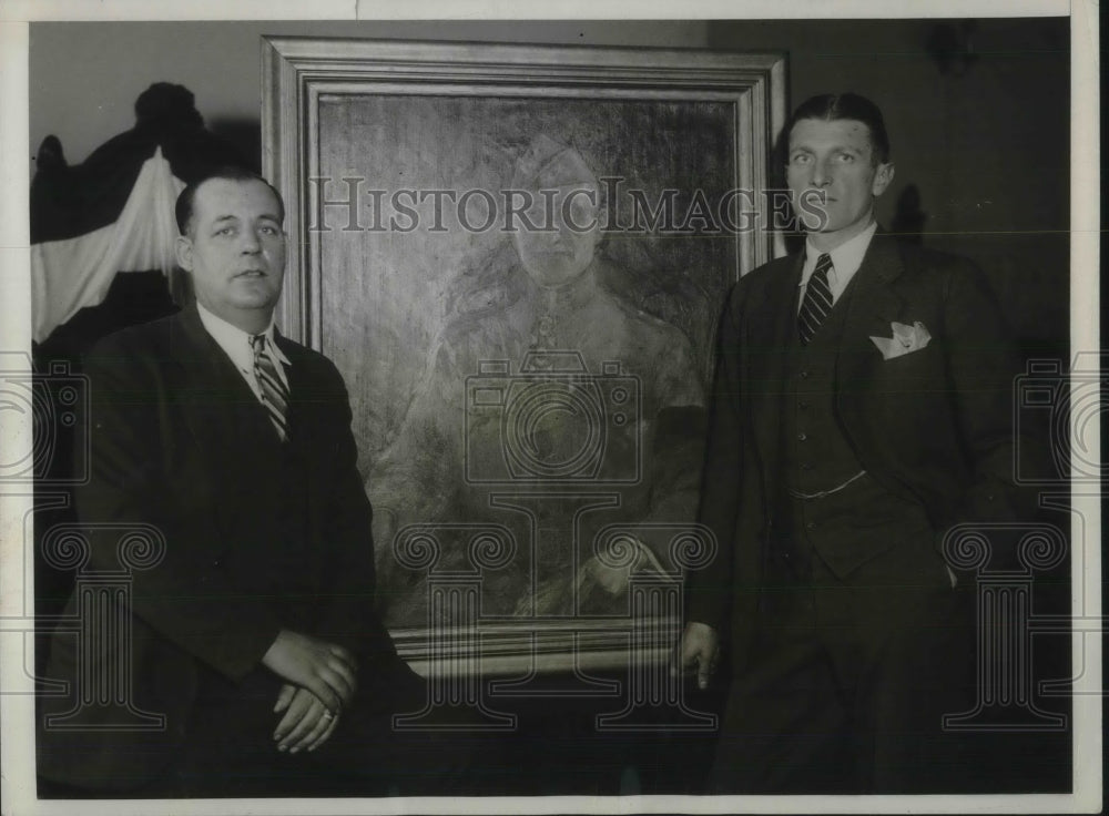 1931 Press Photo Guy Watts And Harry Botsford Gave Blood TO Yankee Division Cdr