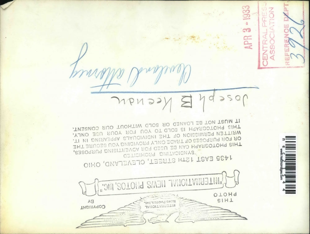 1933 Press Photo Joseph B. Keenan Cleveland Attorney With Hook Nose And Overbite