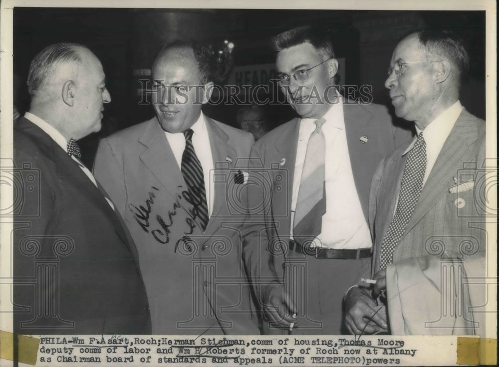 1948 Press Photo Herman Stichman Thomas Moore And William Roberts Military Men