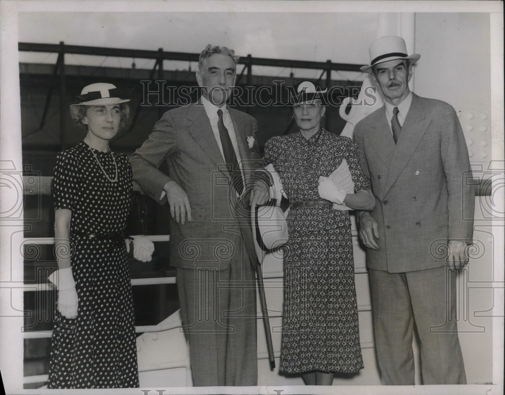 1937 Press Photo Diplomats George Gordon Leo Keena And Wives On USS Manhattan
