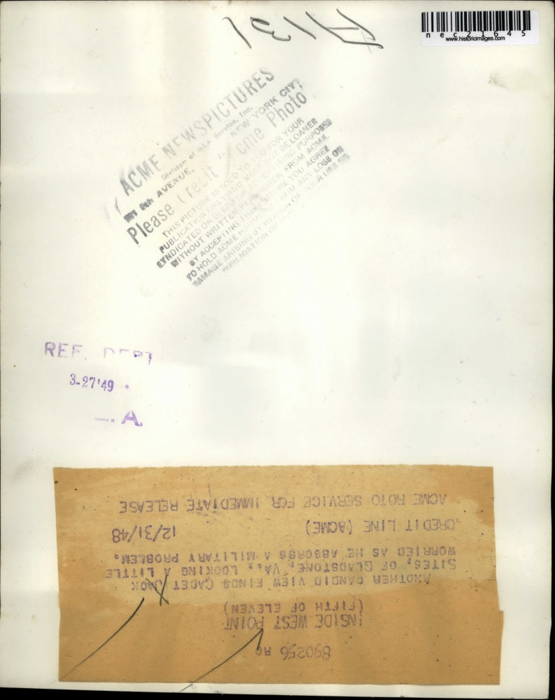 1948 Press Photo West Point Cadet Jack Sites of Gladstone Virginia