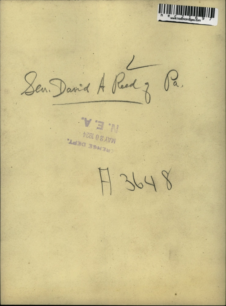 1924 Press Photo Senator David Reed of Pennsylvania