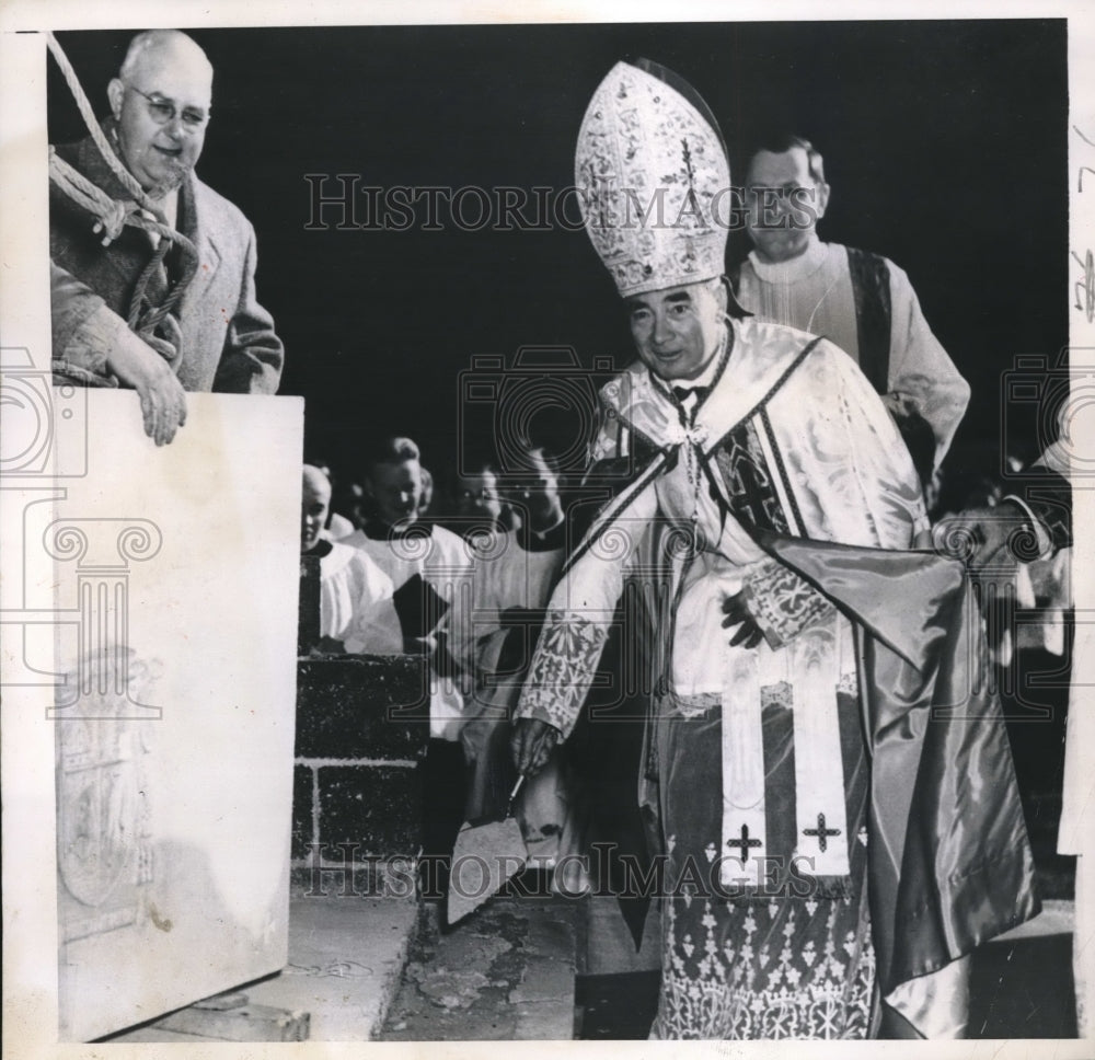 1949 Press Photo Bishop Michael J Ready of Columbus Diocese & Bishop Trapp