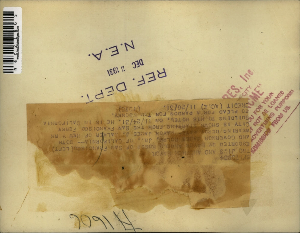 1931 Press Photo NY Mayor James J. Walker being escorted by California officials