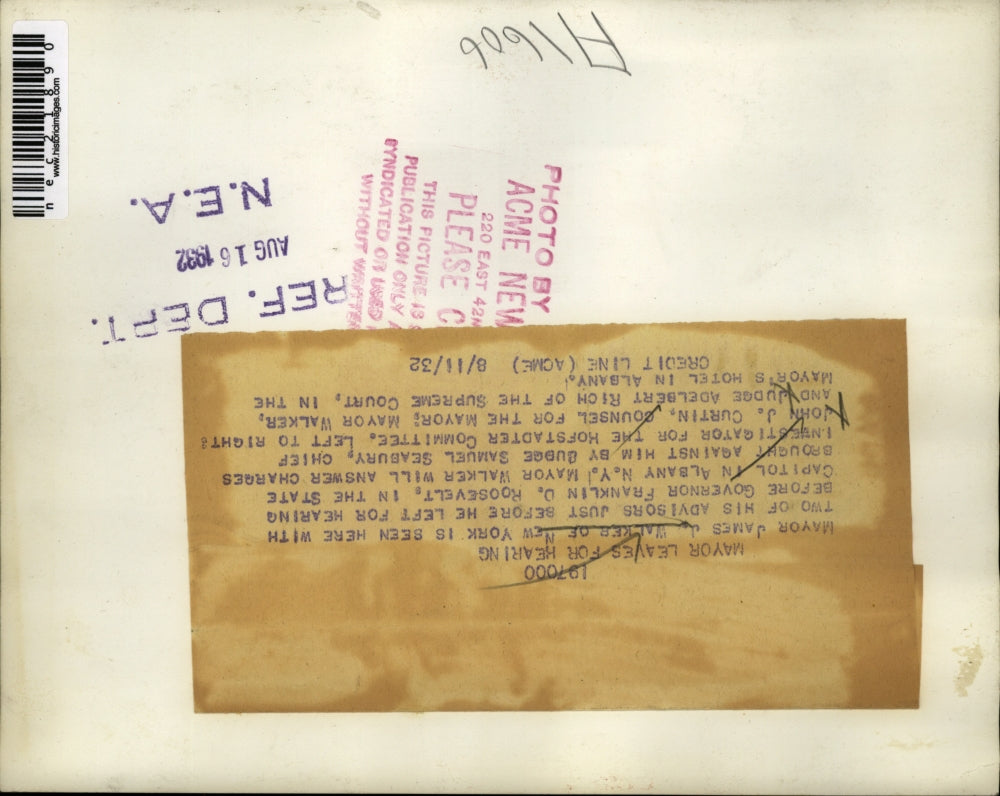 1932 Press Photo Mayor James Walker with his advisers in New York