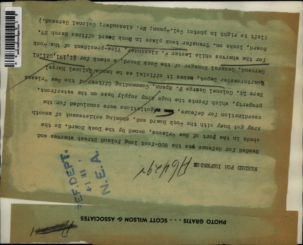 1941 Press Photo Lt Col George Spann Colonel Marcel Garsaud & Lester Alexander