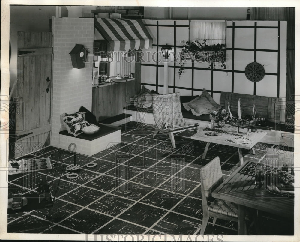 1963 Press Photo Once unused, Now remodeled basement living. New York, New York