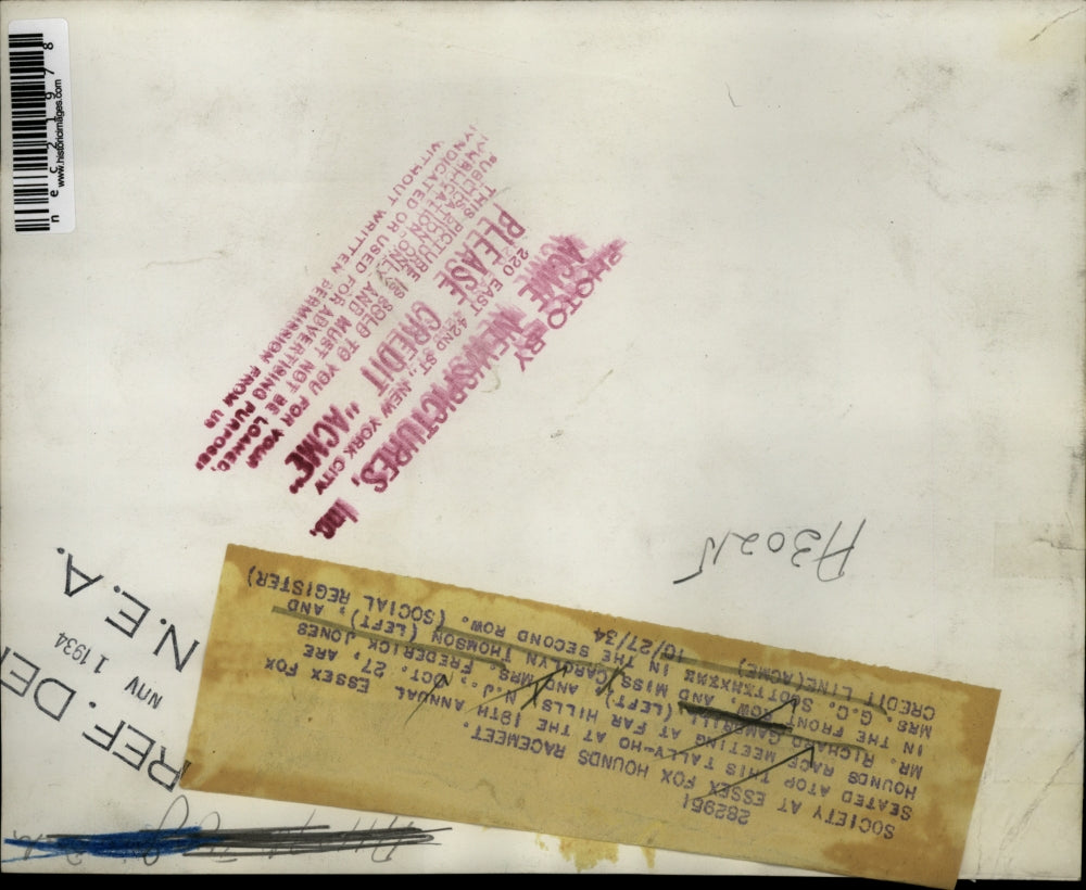 1934 Press Photo Richard Gambrill Mrs Frederick Jones Carolyn Thompson