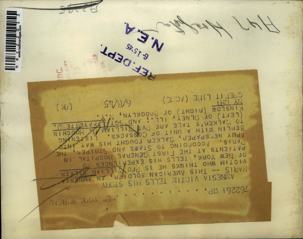 1945 Press Photo Pfc.William Walker,Pvt.William Houchin & Sgt. Larayette Kinslow