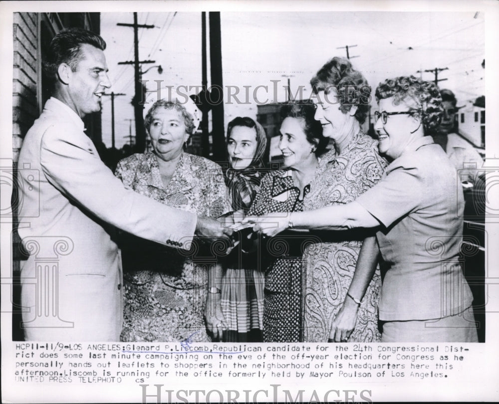1953 Press Photo Glenard R Liscomb Republican Candidate for 24th Congressional