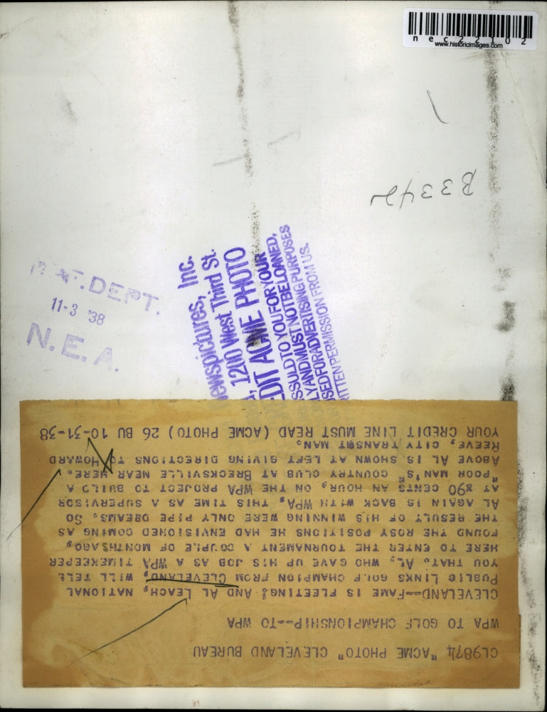 1938 Press Photo Al Leach Howard Reeve City Transit Man