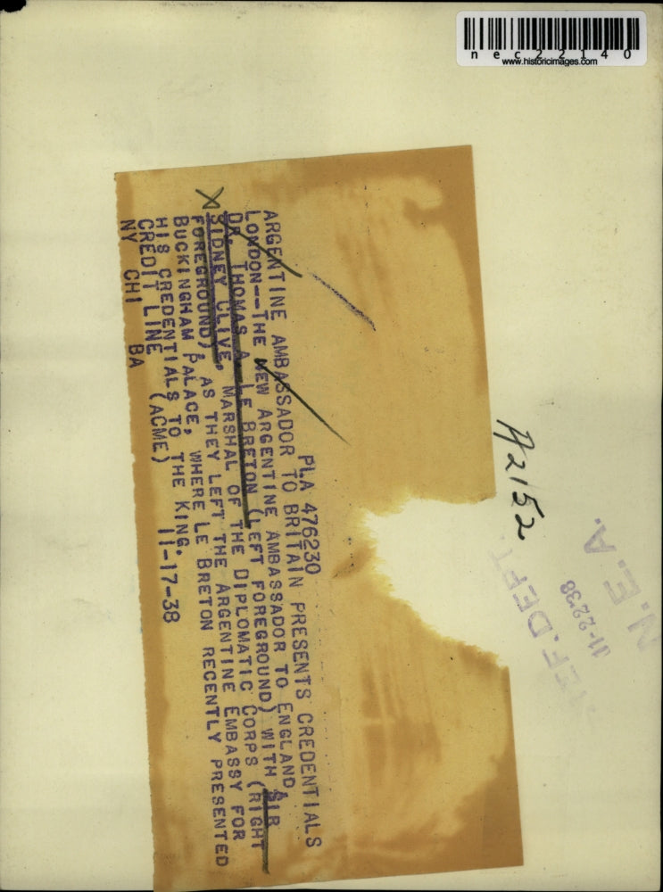 1938 Press Photo Dr. thomas A Le Breton appointed British, Argentine ambassador