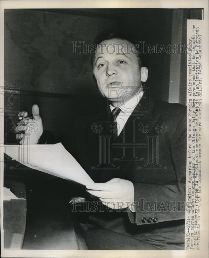 1948 Press Photo Correspondent George Weller