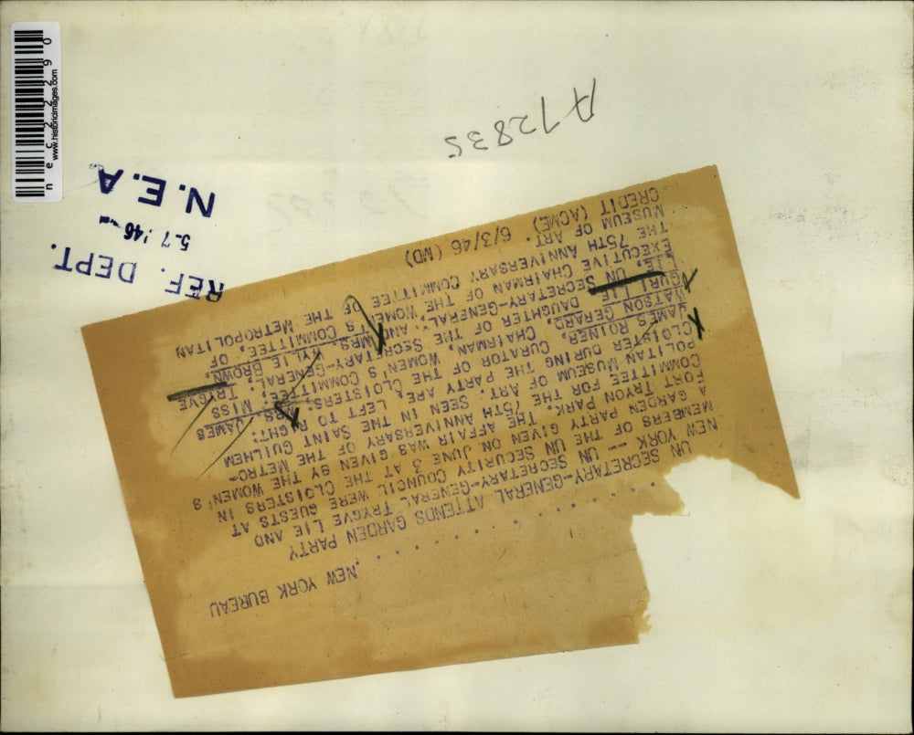 1946 Press Photo Mrs. James Roiner, Watson gerard, Trgve Guri Lee