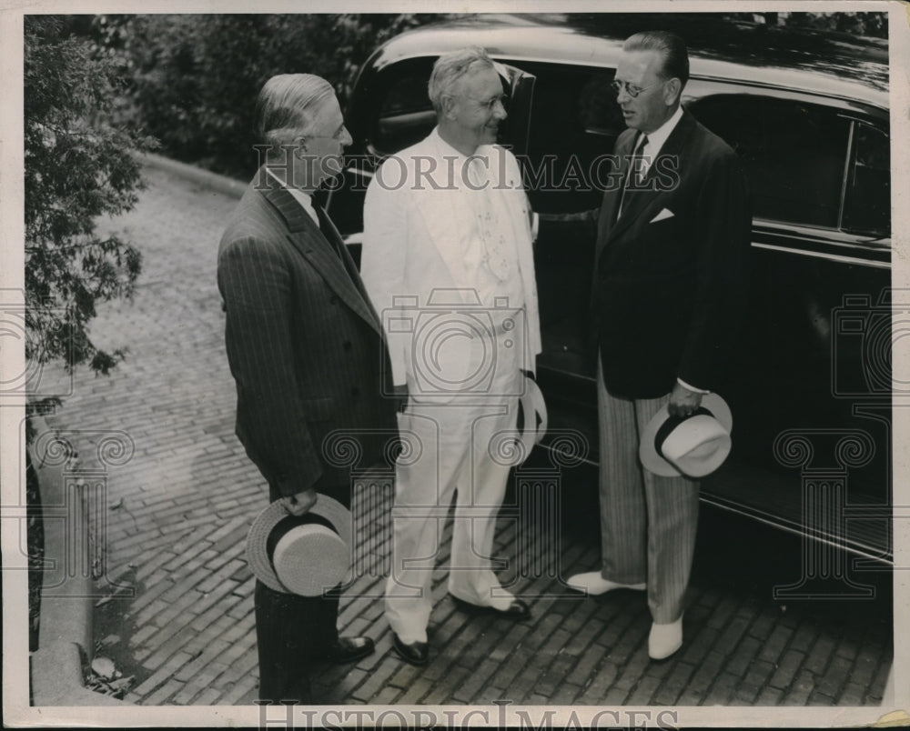 1938 Press Photo Governors Alfred Landon And Frank Fitzgerald With RNC Chair