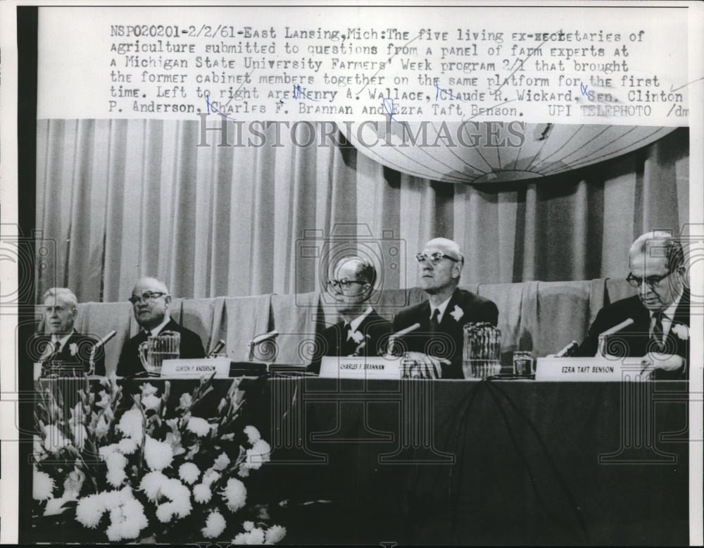 1961 Press Photo Secretaries Of Agriculture Sitting On Farm Expert Panel