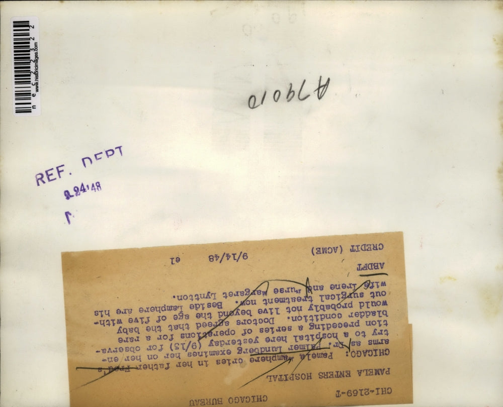 1948 Press Photo Small child before going to operation room