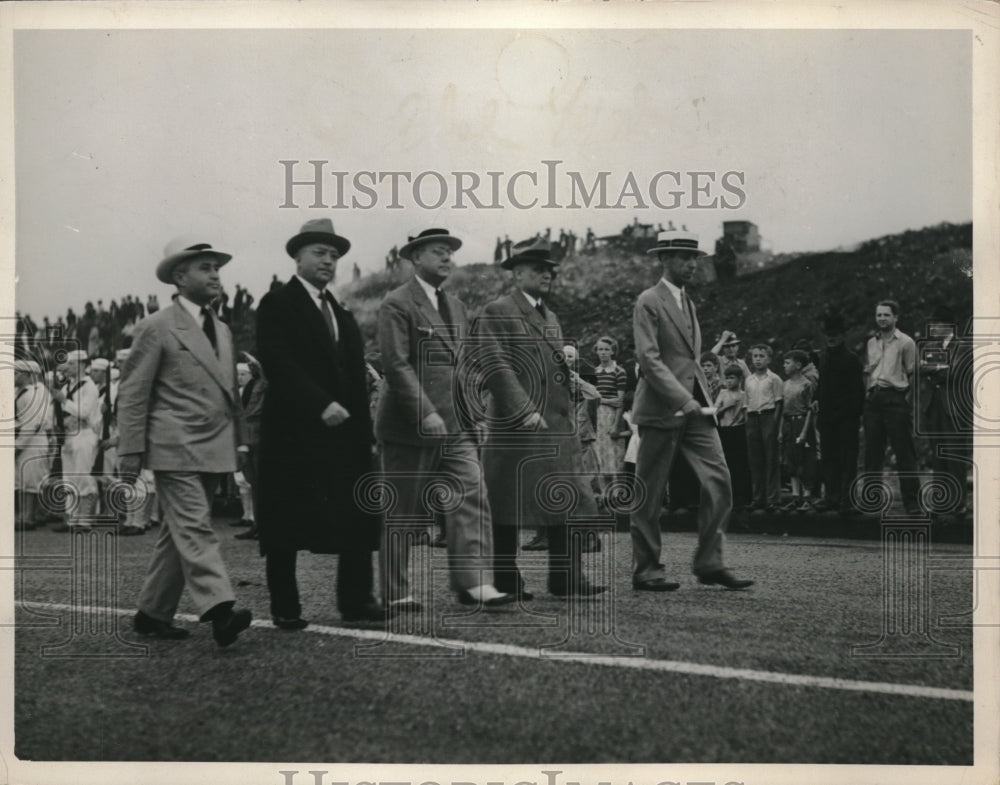 1938 Press Photo Sam Silbert WE Wickended Mosier Burton Cameron