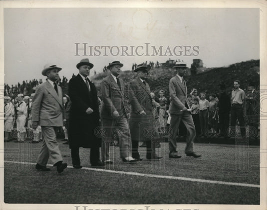 1938 Press Photo Sam Silbert WE Wickended Mosier Burton Cameron