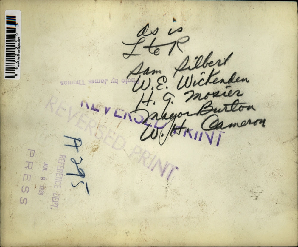 1938 Press Photo Sam Silbert WE Wickended Mosier Burton Cameron