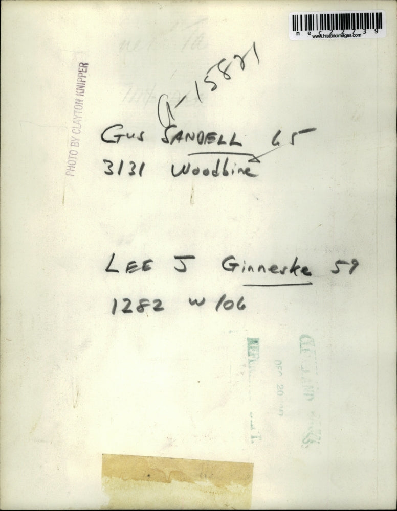 1947 Press Photo Gus Sandell and Lee J. Ginneske Waving