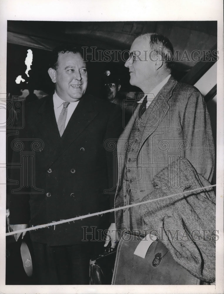 1946 Press Photo Iryove Lie Secretary General of UN & John Foster Dulles Church