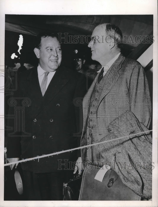1946 Press Photo Iryove Lie Secretary General of UN & John Foster Dulles Church