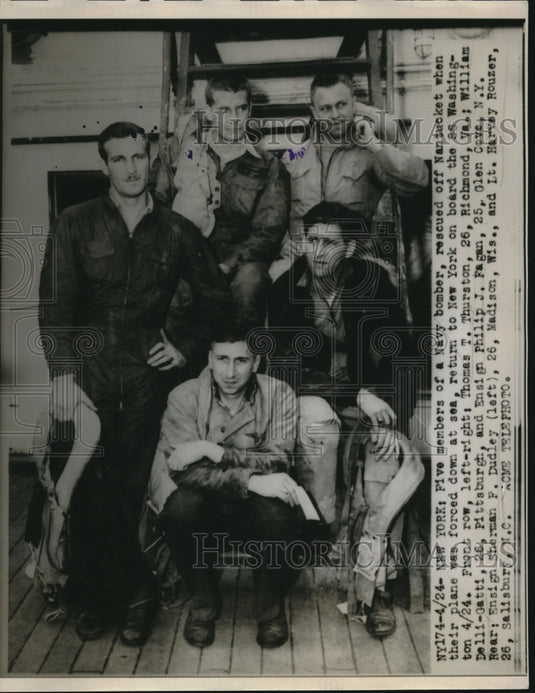 1946 Press Photo T. Thurston, W. Delli-Gatti, P. Fagan, S. Dudley, Lt. H. Rouzer- Historic Images
