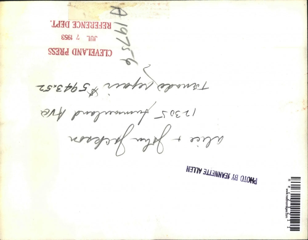 1953 Press Photo Alice and John Jackson Tornado repair home