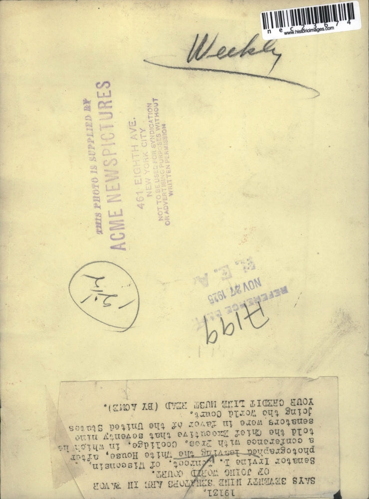 1925 Press Photo 79 senators are in favor of a world court - nec23674