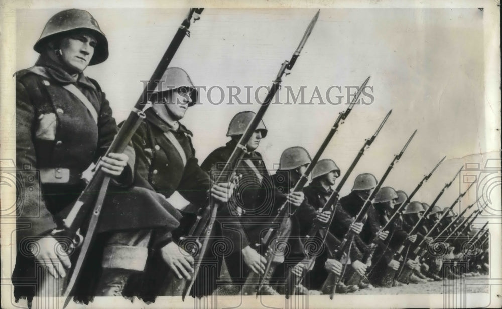 1940 Press Photo Danish troops during exerrcises if aggression occurs