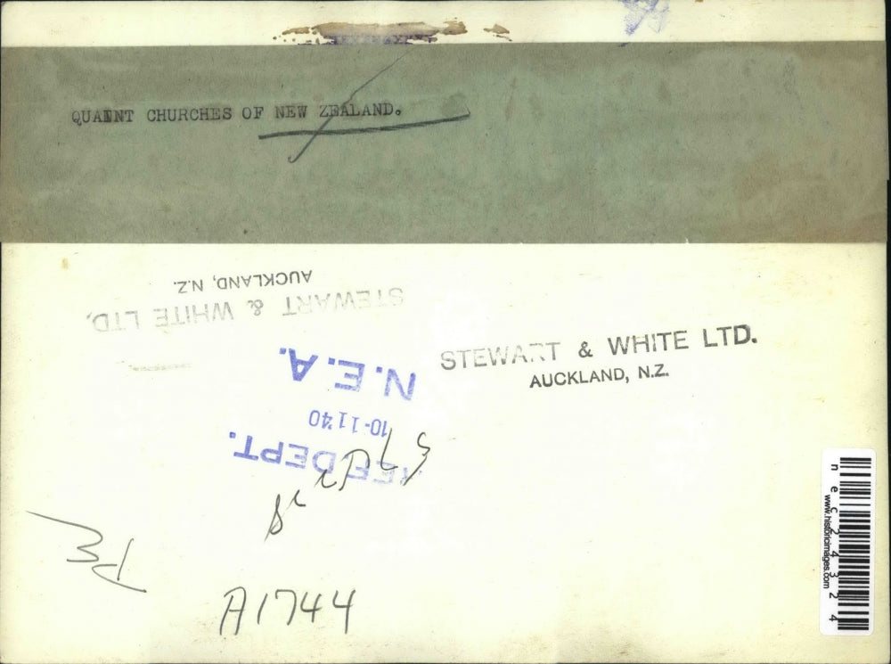 1940 Press Photo Quaint Churches of New Zealand