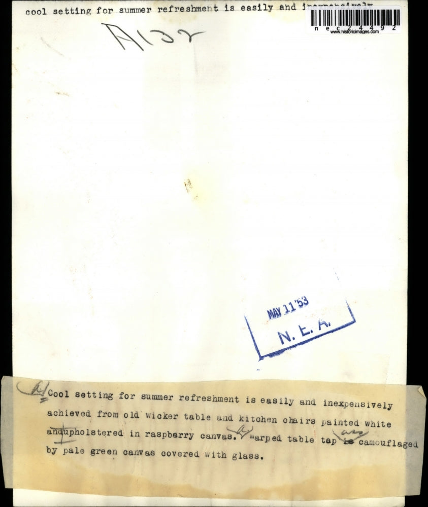 1953 Press Photo Cool setting for summer refreshment