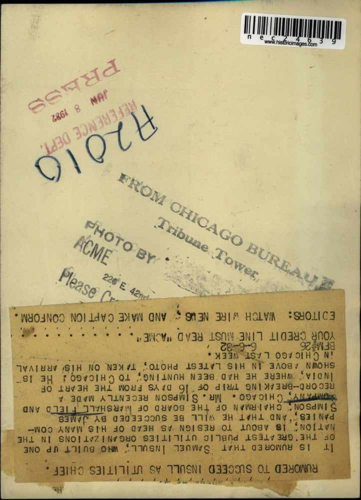 1932 Press Photo James Simpson of Marshall Field and Company in Chicago