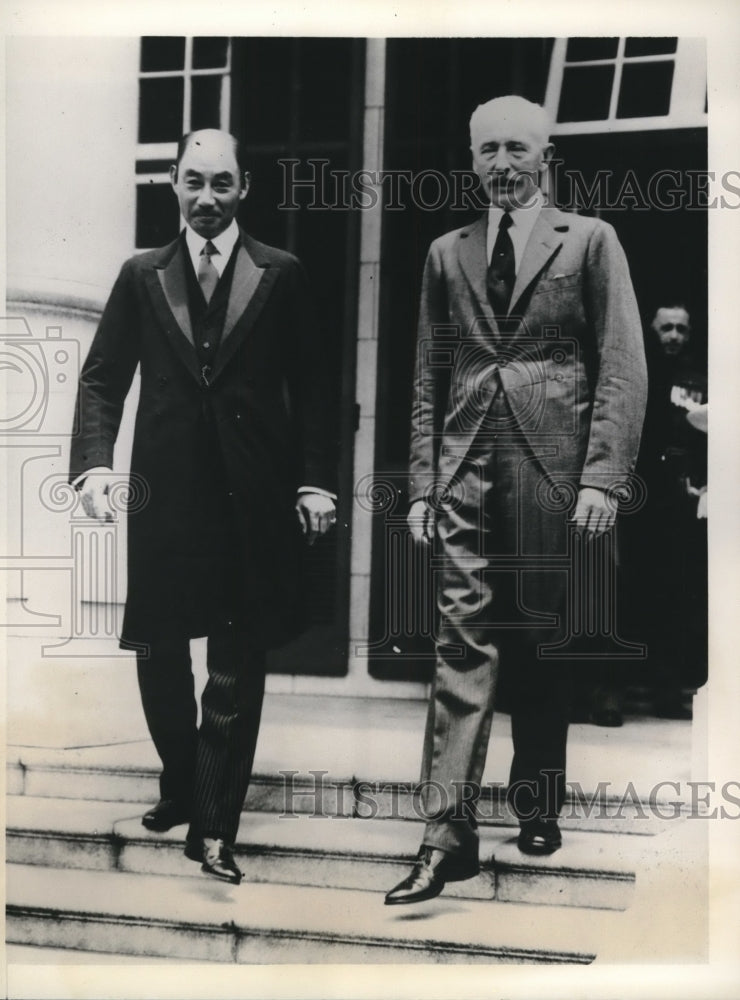 1936 Press Photo Viscount Yoshitami Matsudaira and Sir Robert Clive- Historic Images