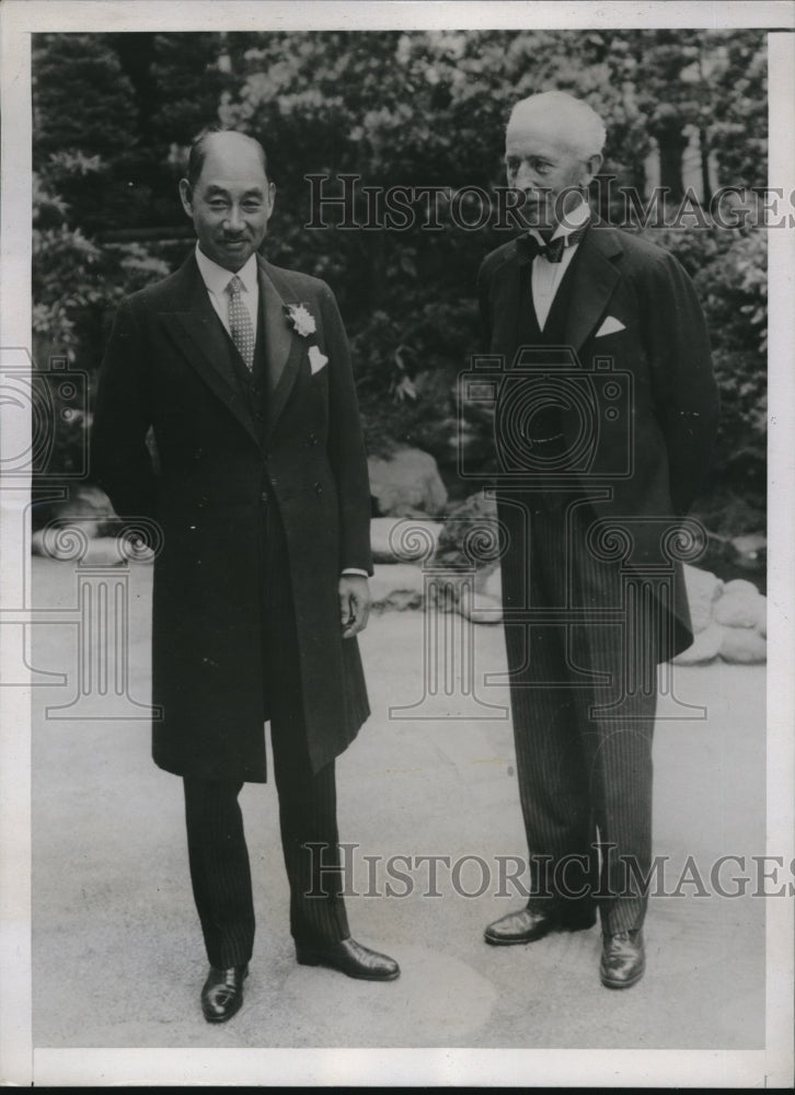 1935 Press Photo Viscount Keimin Matsudaira with British Ambassador Sir Clive- Historic Images