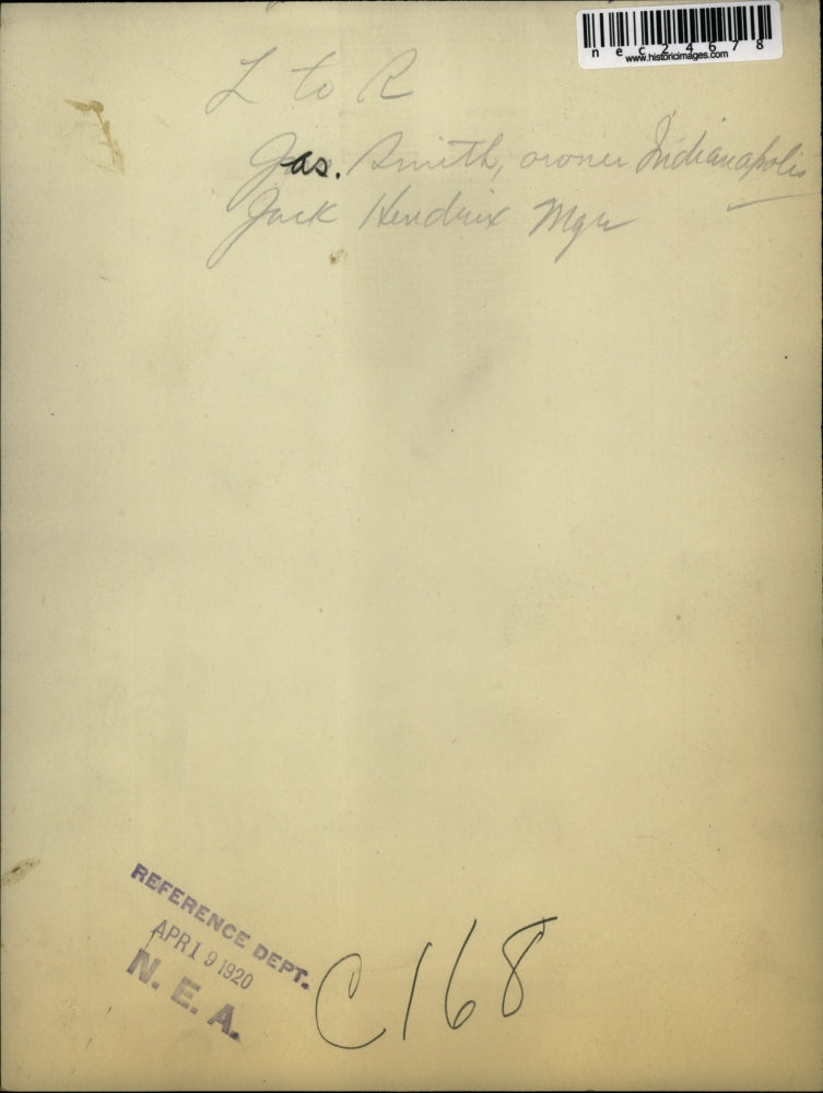 1920 Press Photo Indianapolis Owner Joseph Smith & Manager Jack Hendrix