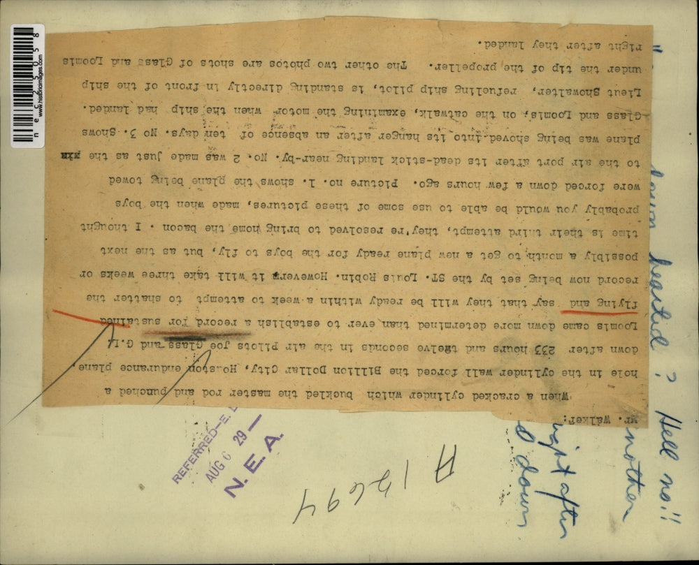 1929 Press Photo GL Loomis