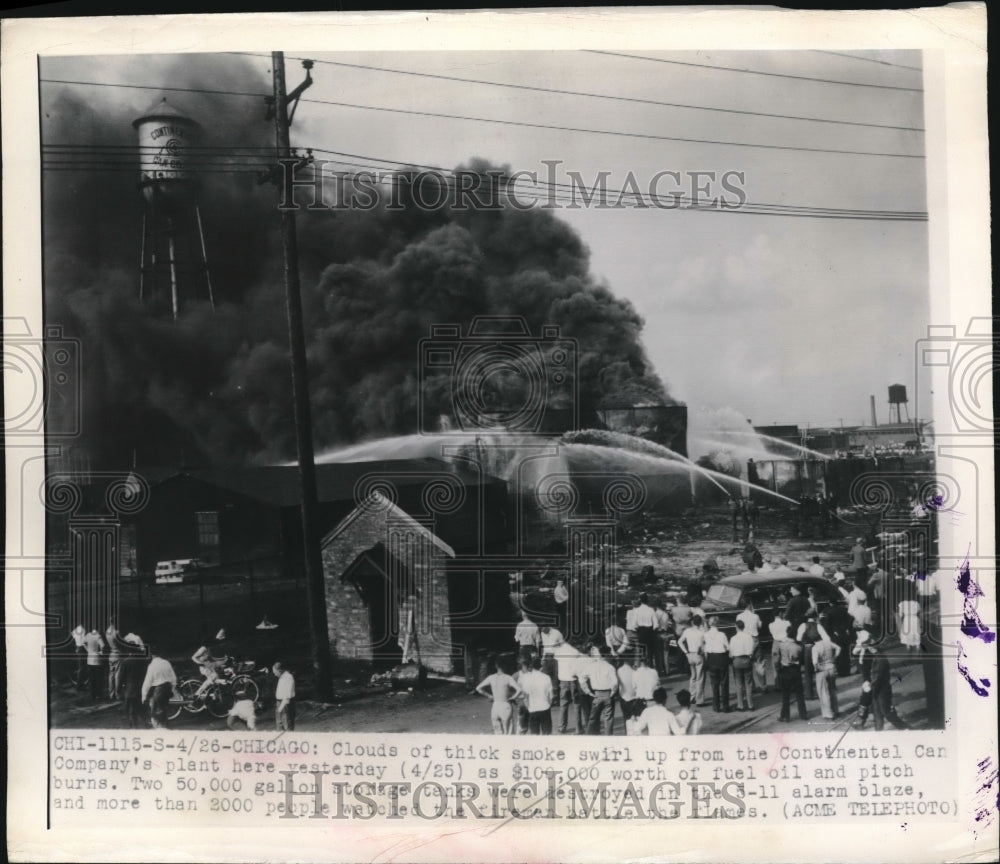 1946 Press Photo Continental Car Company Plant,Fire
