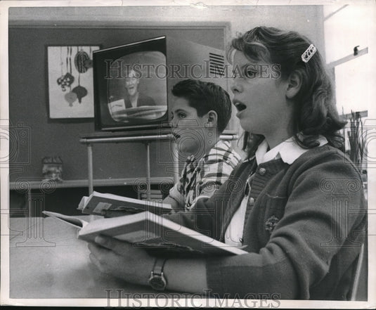 1956 Press Photo TV in School