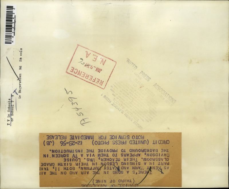 Load image into Gallery viewer, 1956 Press Photo TV in School
